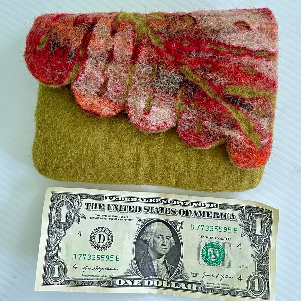 HANDMADE Wool Felted $$$ Purse - Picture 3 of 6
